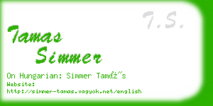 tamas simmer business card